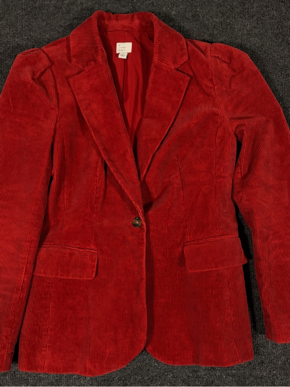 a new day Red Corduroy Single-Button Blazer